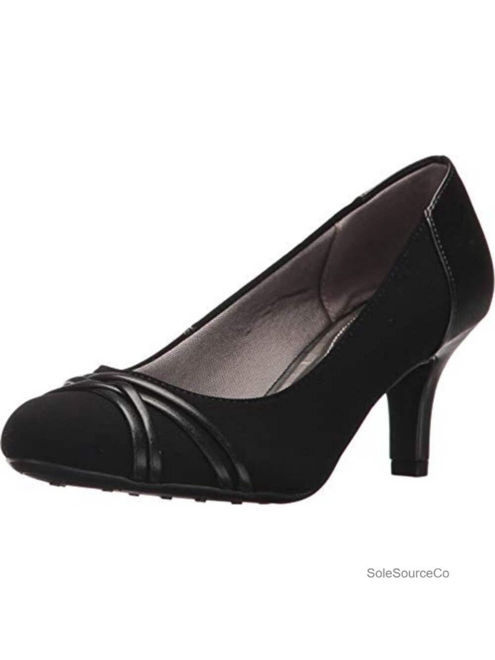 Women's Faux Leather Round Toe Comfort Stiletto Heels Pumps Casual & Dress
